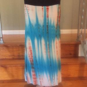 [Club Z Collection] Boho Maxi Tie Die Hippie Skirt